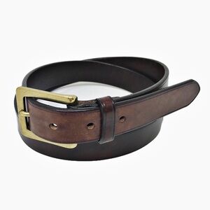 Polo Ralph Lauren Vintage Brown Leather Belt with Solid Brass Buckle Size 34
